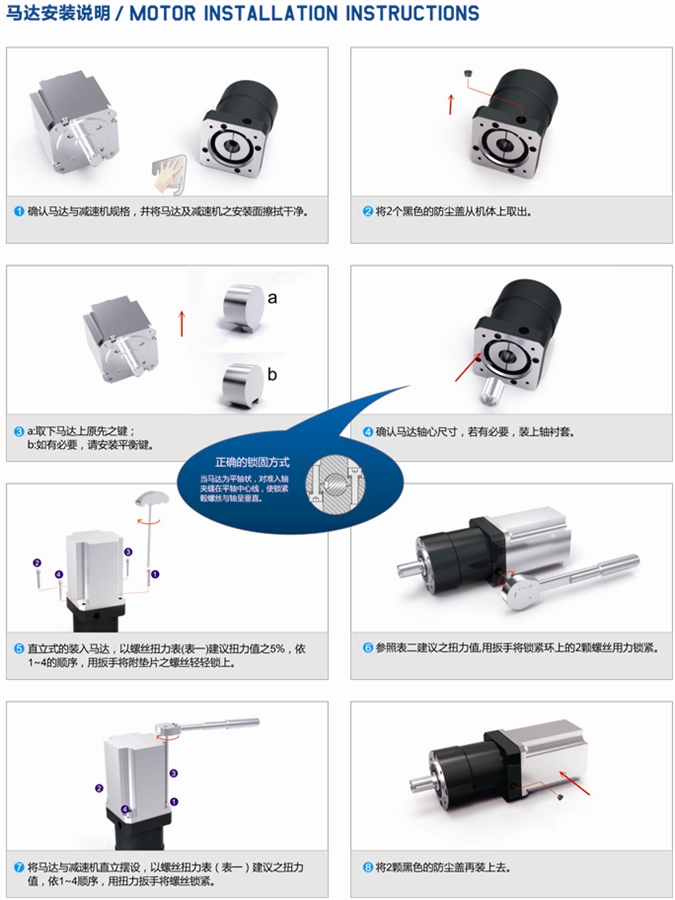 FPG行星減速機(jī)馬達(dá)安裝說明