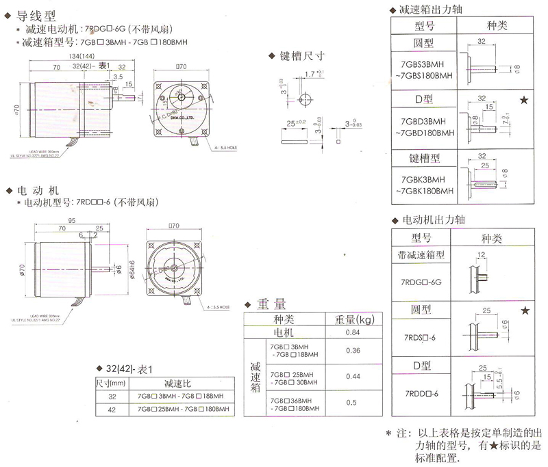 韓國(guó)DKM可逆電動(dòng)機(jī)6W的安裝尺寸